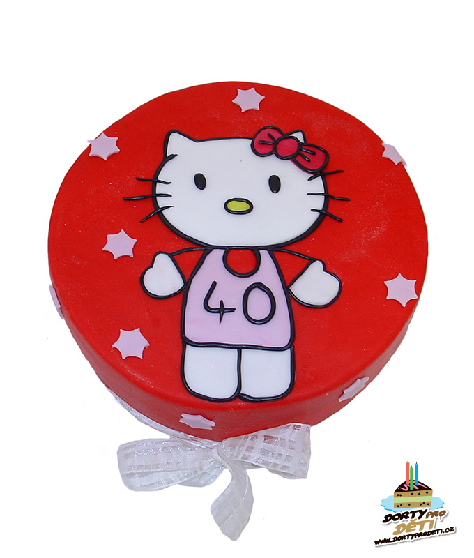 Dorty pro děti - dětské dorty - Hello Kitty se stuhou 2D