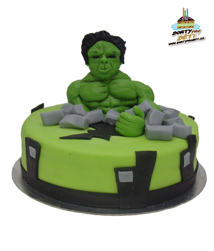 Dorty pro děti - dětské dorty - Hulk ve městě 3D