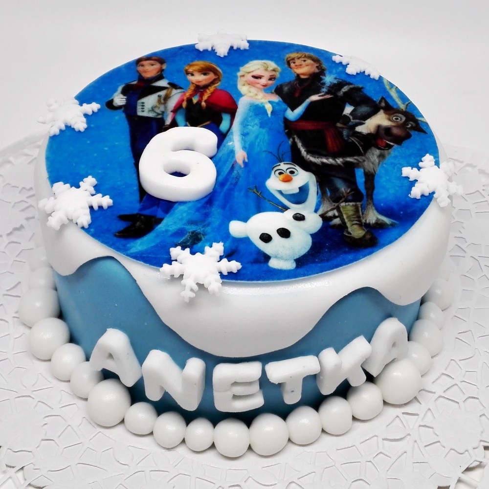 Dorty pro děti - Batulek - Anna a Elsa - Ledové království - jedlý papír